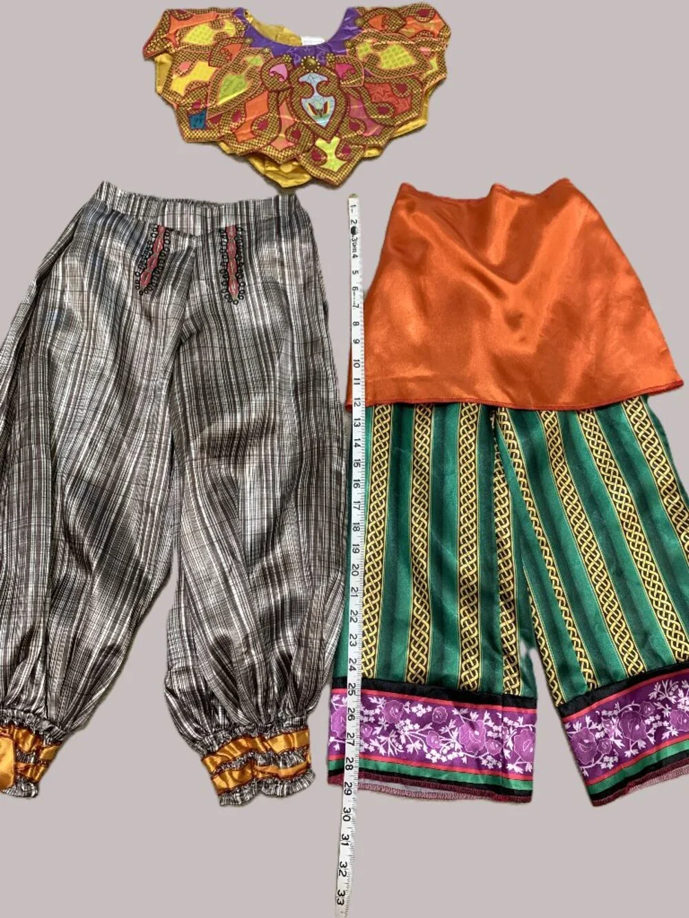3 Piece Kids Halloween Dress Up Pants Shiny Colorful Size 4/6